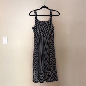 Navy and grey striped dress